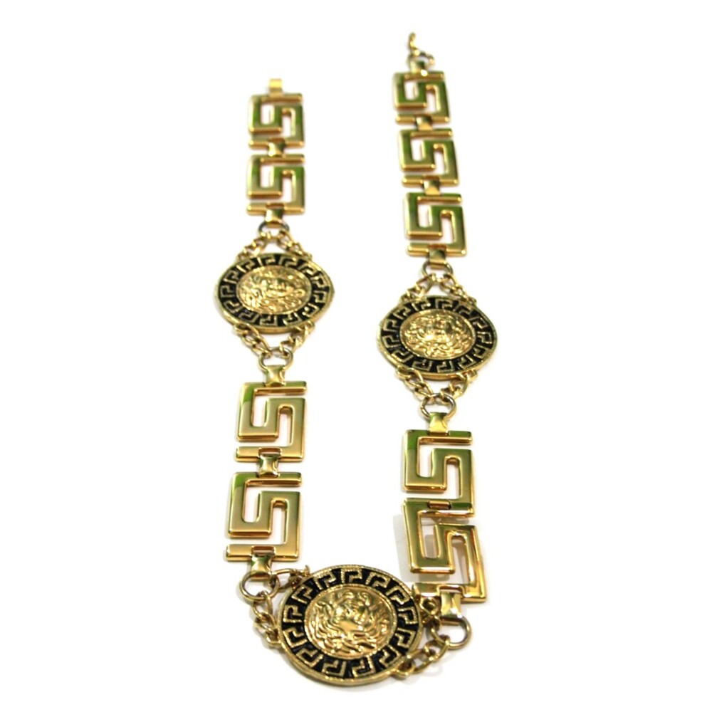 Gianni Versace Like Gold Tone Medusa Women's Chain Belt Designer Vintage Fashion - Picture 8 of 11